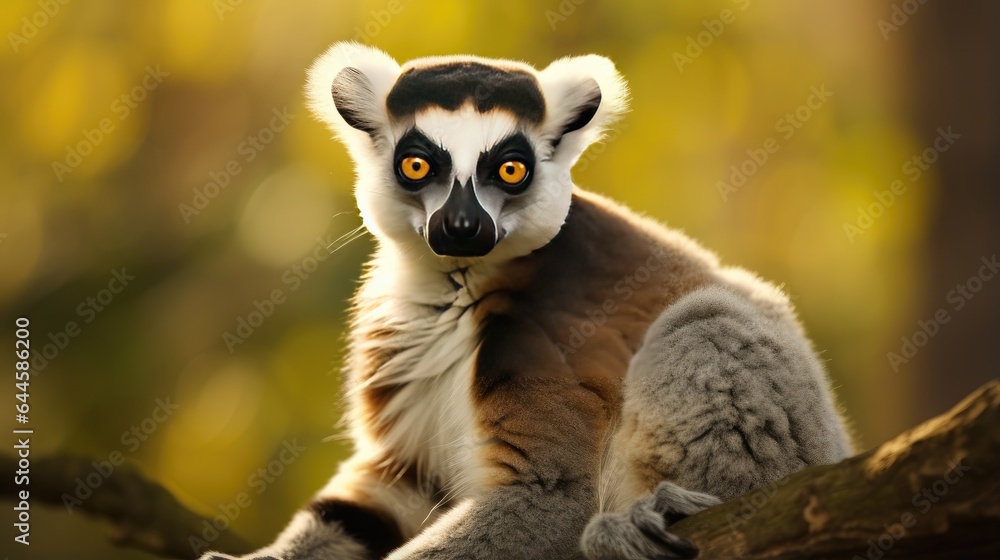 Obraz premium A breathtaking shot of a Lemur his natural habitat, showcasing his majestic beauty and strength.