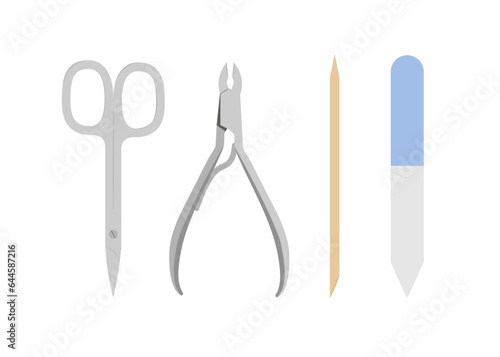 Manicure set flat vector illustration