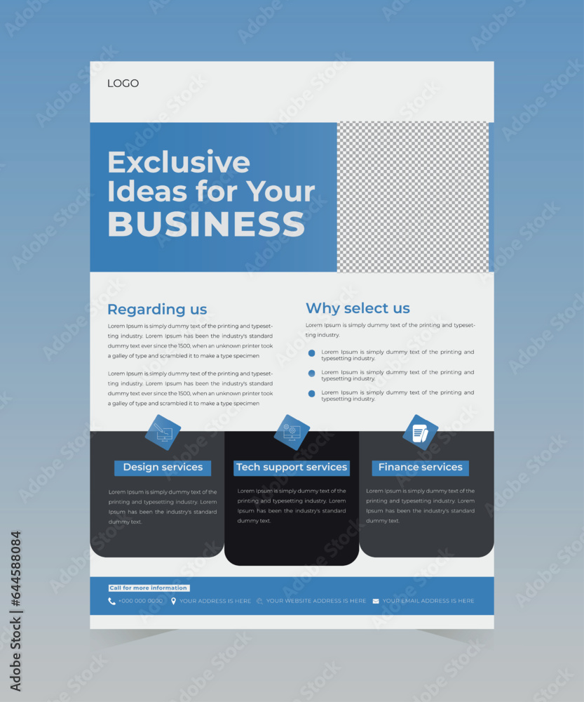 Obraz premium Modern minimalist business flyer template design.