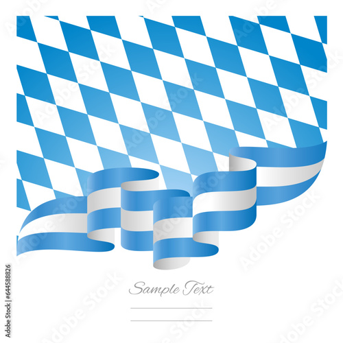 New Bavaria Germany light blue white wavy flag ribbon concept design template. Premium flags Bavaria Germany ribbon vector design on abstract blue background