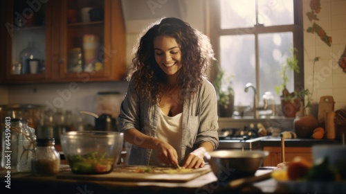 Smiling Woman Cooking