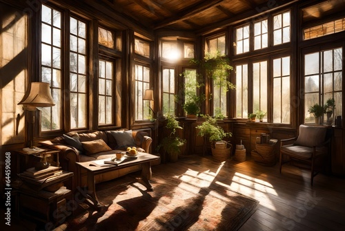 Sunlight filtering through the windows of a quaint traditional home, creating an inviting atmosphere  © Fahad