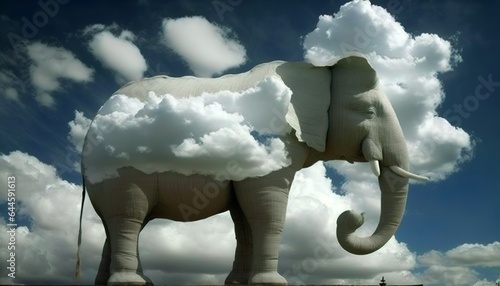 elephant shaped cloud design illustration