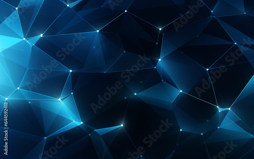 Abstract plexus blue geometrical shapes connection