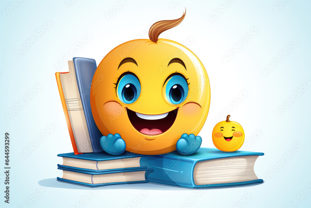 3D funny cartoon character next to school books learning at school time Generative AI Illustration 3D funny cartoon character next to school books learning at school time Generative AI Illustration