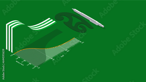 Investing for Retirement Glidepath Target Date Investment Fund in Green Isometric Vector