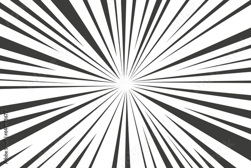  Manga brust frame. Comic book action lines. Cartoon background with black lines on white background