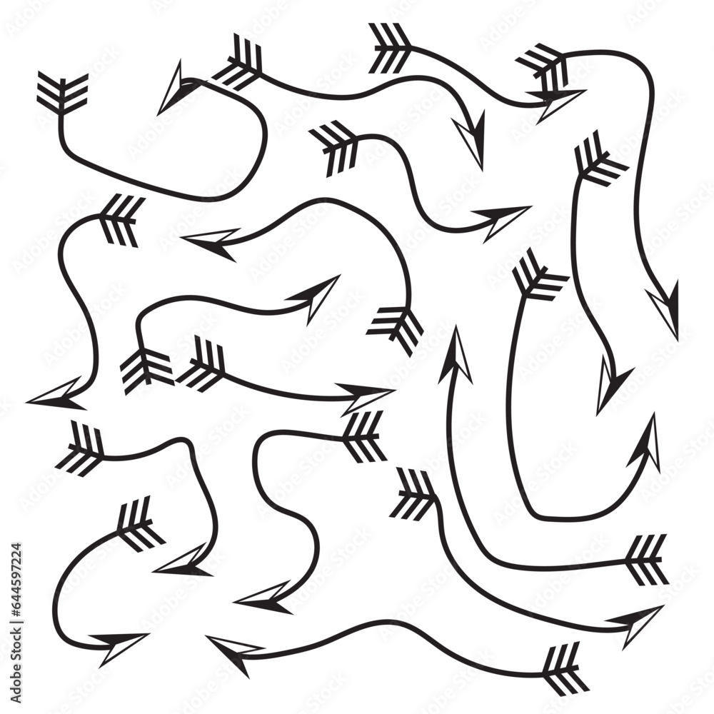 Obraz premium Arrows big black set icons. Arrow icon. Arrow vector collection. Arrow. Cursor. Modern simple arrows. Vector illustration