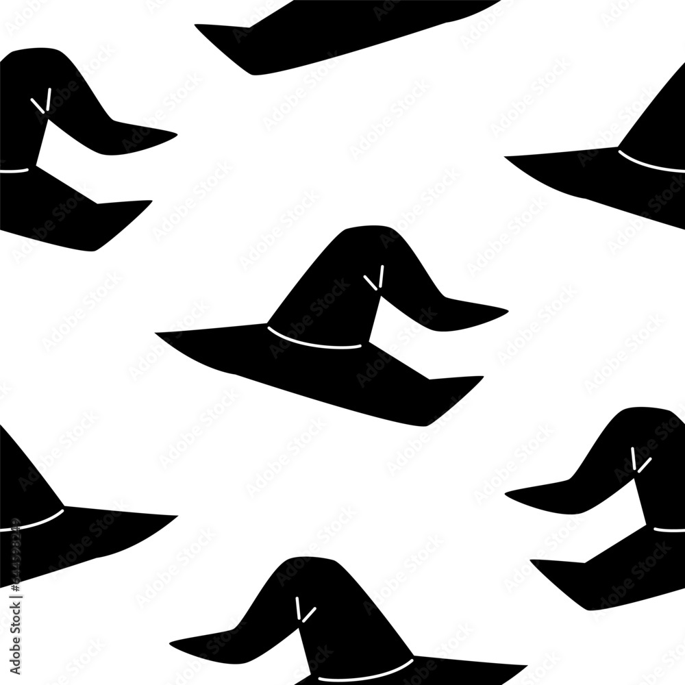Halloween seamless pattern with halloween hat. Vector illustration. Halloween seamless pattern with halloween hat. Vector illustration.