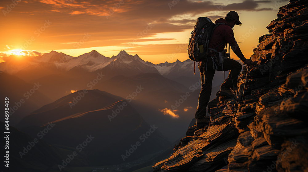 man with backpack in the mountains man with backpack in the mountains
