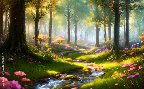 Beautiful fantasy fairy forest  generative ai