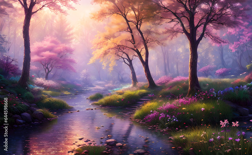 Beautiful fantasy fairy forest  generative ai