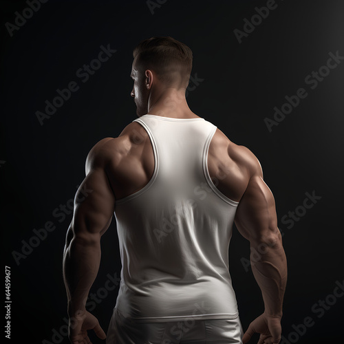 muscle man body wearing tank back view © Rodrigo