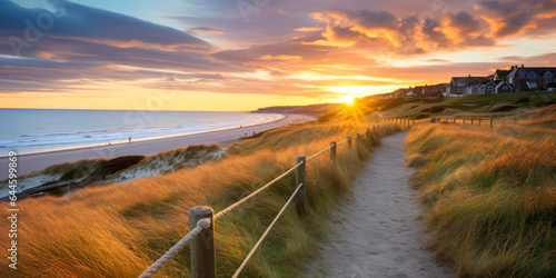 Path at Atlantic Ocean over...
