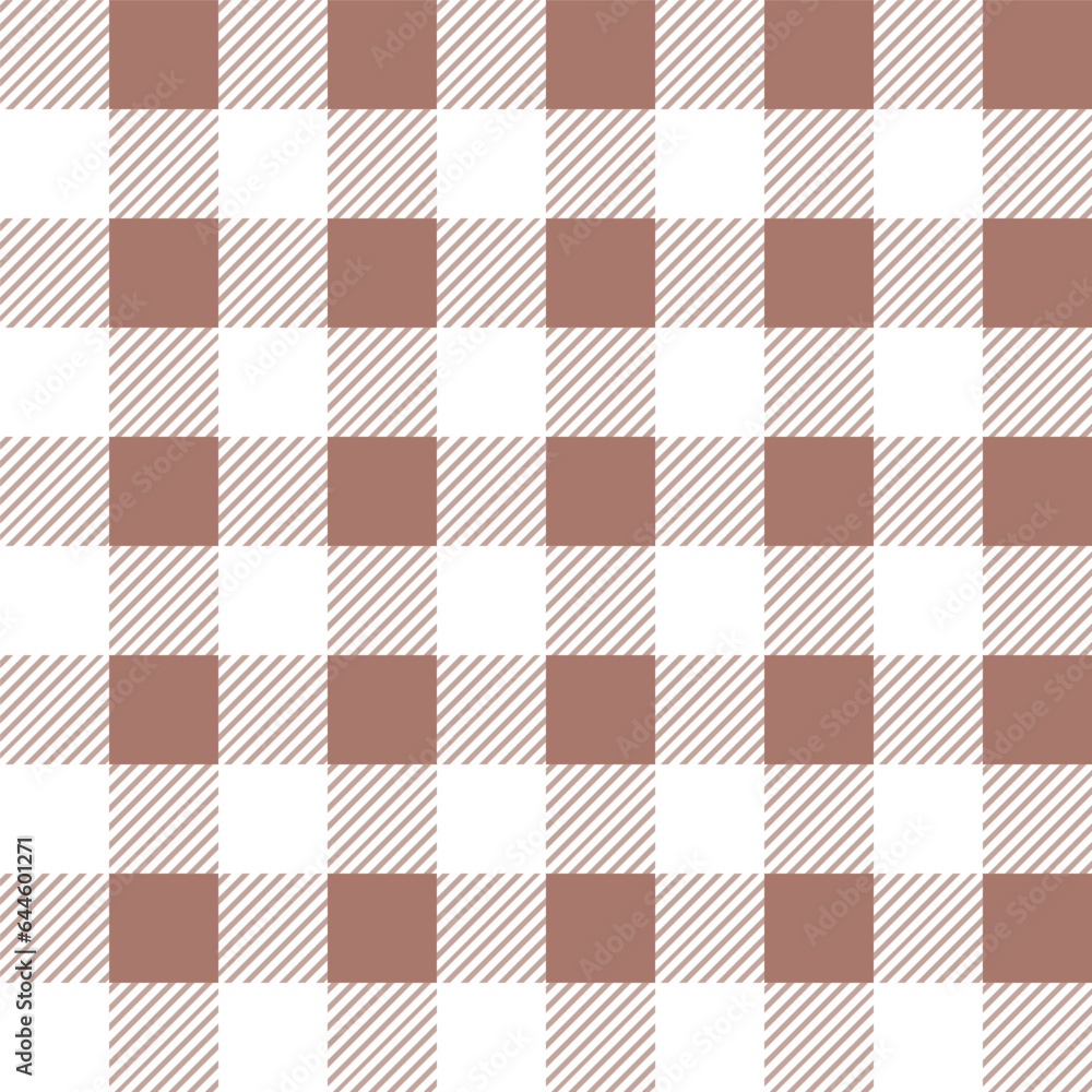 Gingham seamless pattern with red and white color, checkerboard background, square, tablecloth, Vector illustration. 