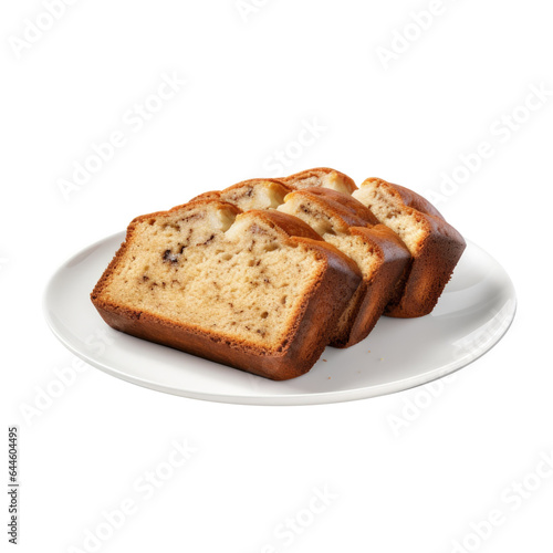 Banana Loaf Bread Isolated on a Transparent Background