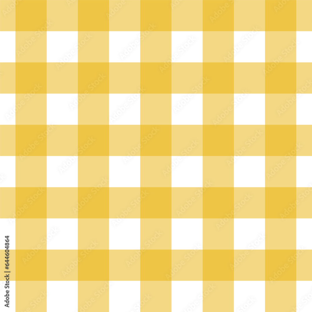 Gingham seamless pattern with Yellow and white color, checkerboard background, square, tablecloth, Vector illustration. Gingham seamless pattern with Yellow and white color, checkerboard background, square, tablecloth, Vector illustration.