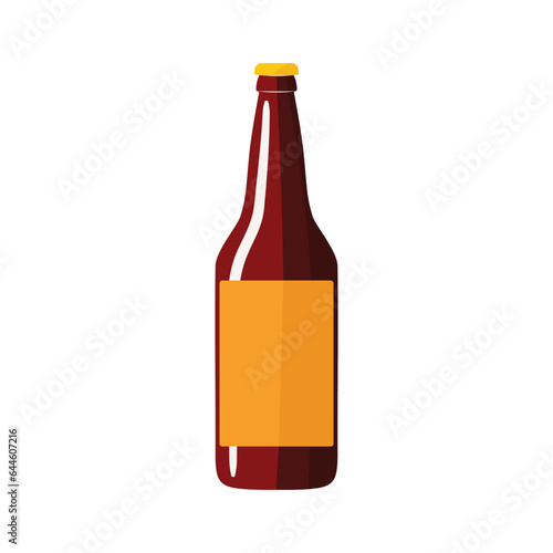 Beer bottle isolated on white background, vector illustration design