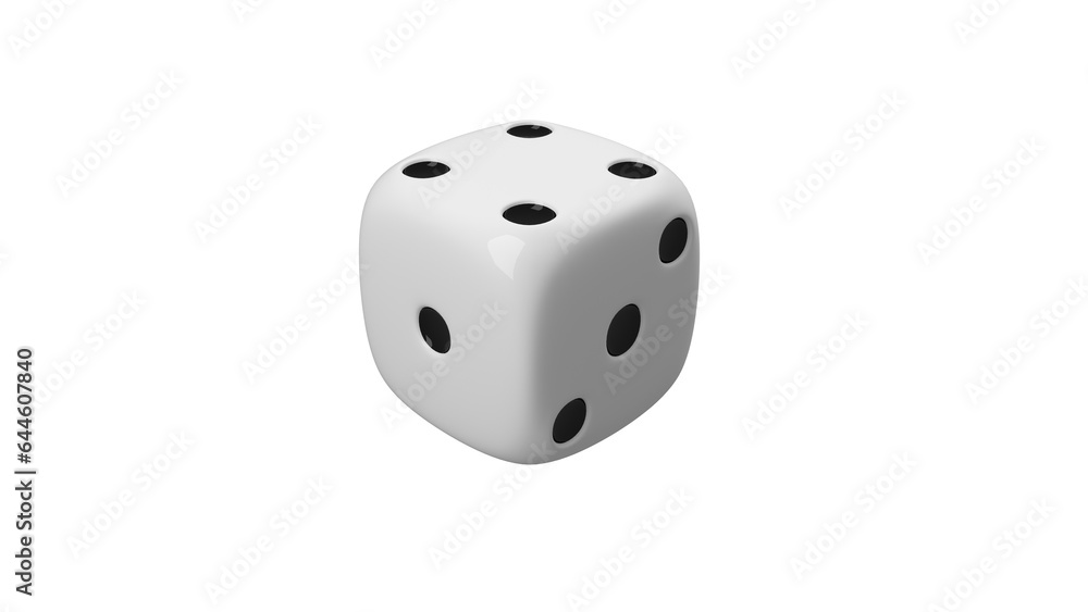 A small dice used for some board games - 3D Illustration A small dice used for some board games - 3D Illustration