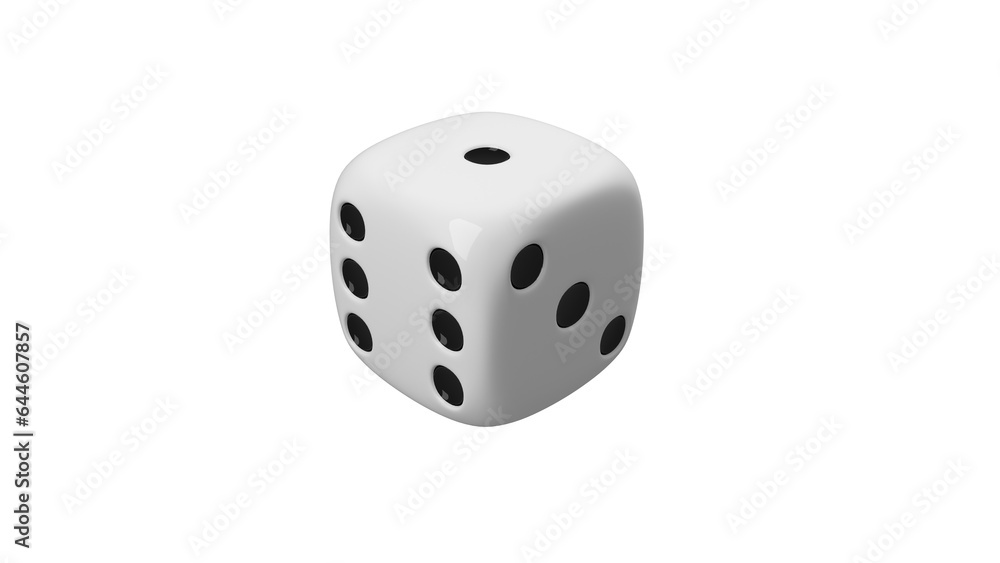 A small dice used for some board games - 3D Illustration