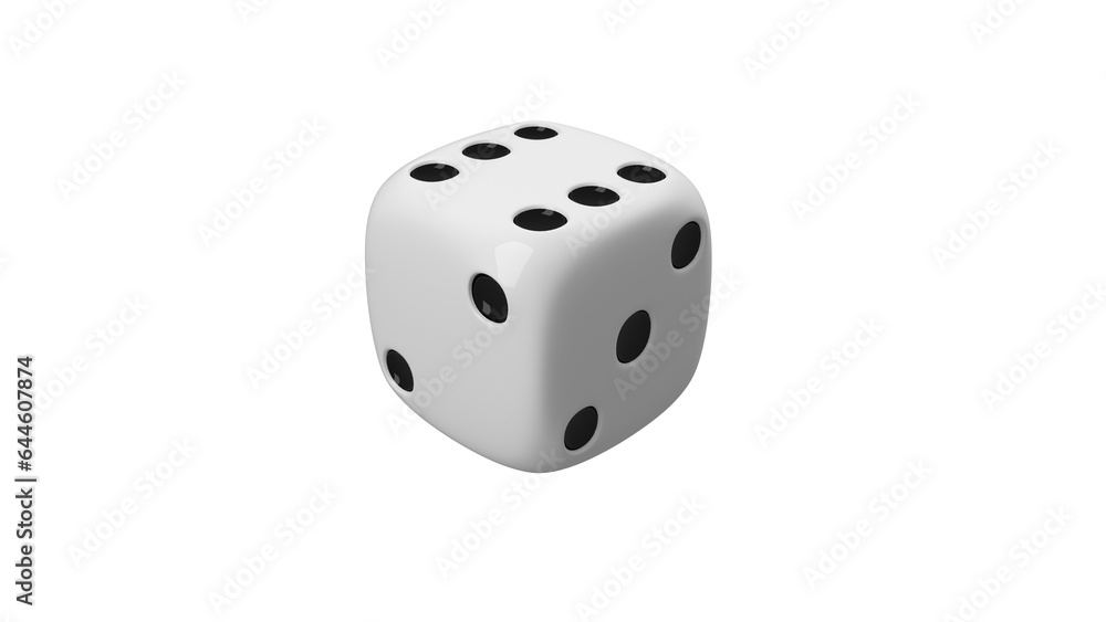 A small dice used for some board games - 3D Illustration A small dice used for some board games - 3D Illustration