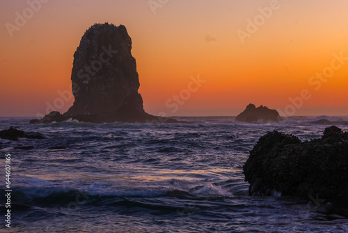 Sunset colors at Cannon Beach