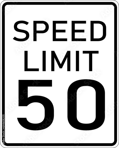Vector graphic of a usa Speed Limit highway sign. It consists of the wording Speed Limit and the limit in numerals in a white rectangle