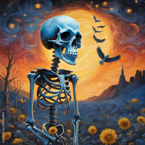 skeleton in the dark