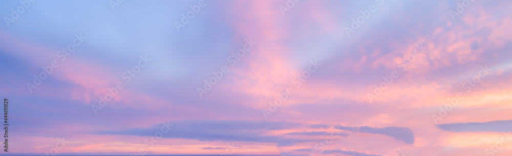 dark blue Blurry red light soft panorama sunset sky background with pink clouds