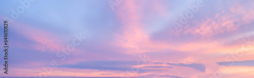dark blue Blurry red light soft panorama sunset sky background with pink clouds