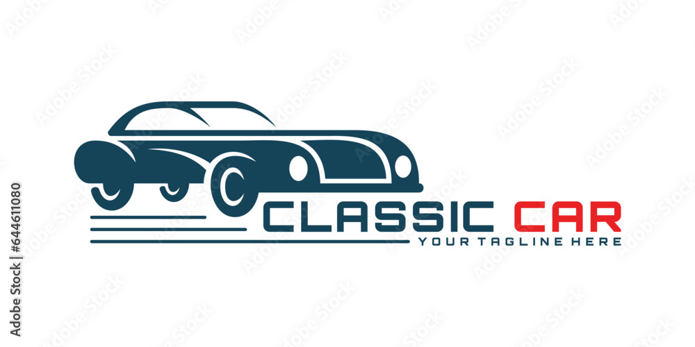 Abstract classic car logo design vector illustration