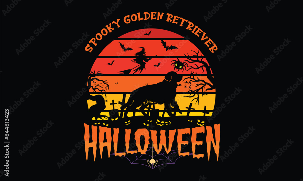 Spooky Golden Retriever Halloween T shirt Spooky Golden Retriever Halloween T shirt