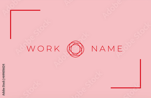 Carte de visite moderne et minimaliste. élégante carte de visite professionnelle, avec un fond rose et des éléments rouge Carte féminine, simple, carré géométrique, et sobre