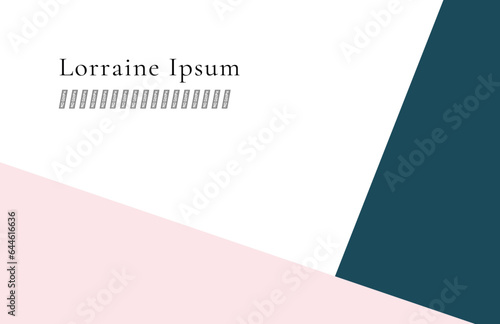 Carte de visite moderne et minimaliste. élégante carte de visite professionnelle, avec un fond blanc, et des éléments rose et vert. Carte féminine, simple, carré géométrique, et sobre