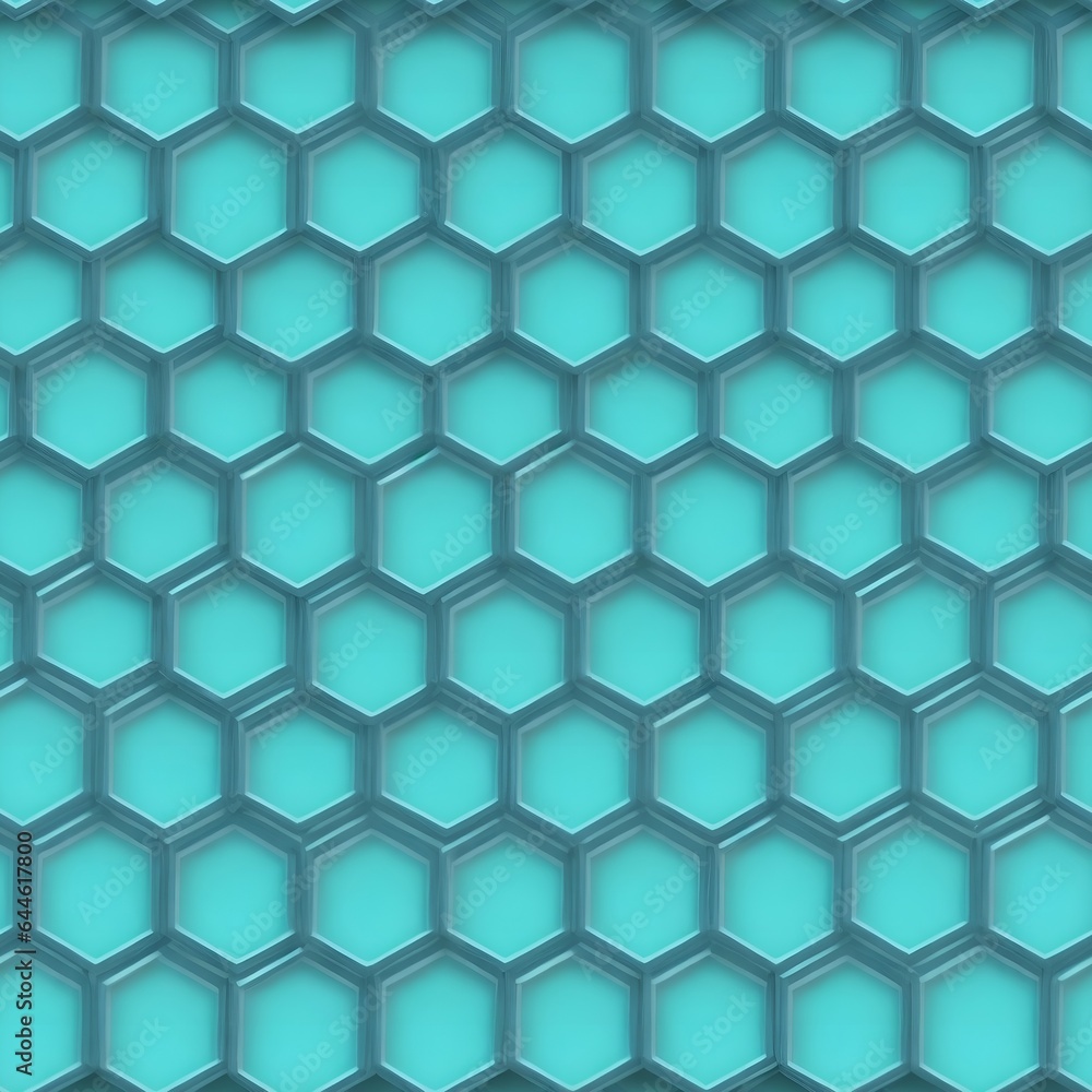 Fototapeta premium light teal honeycomb pattern, generative ai