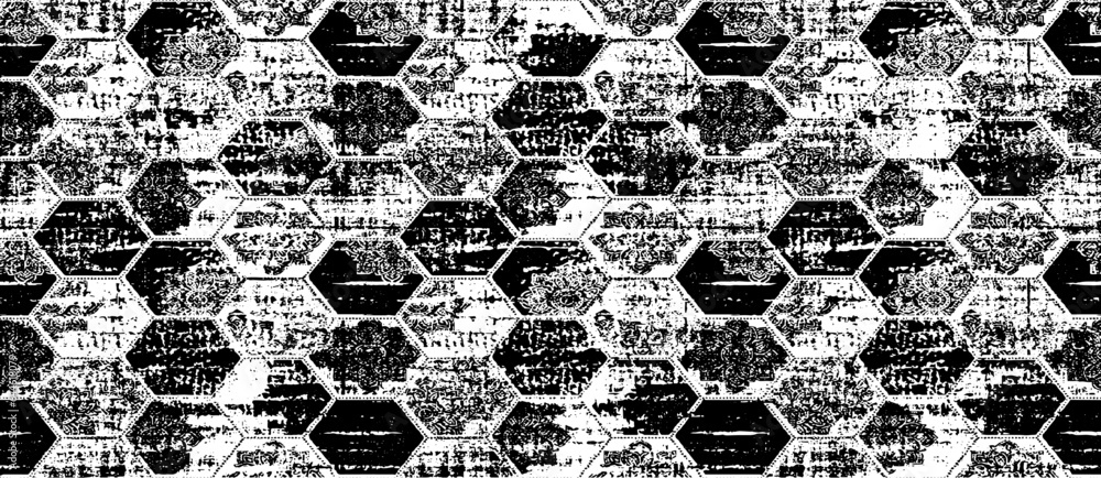 Obraz premium Black and white geometric pattern. Tileable texture background.