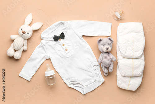 Composition with baby cloth...