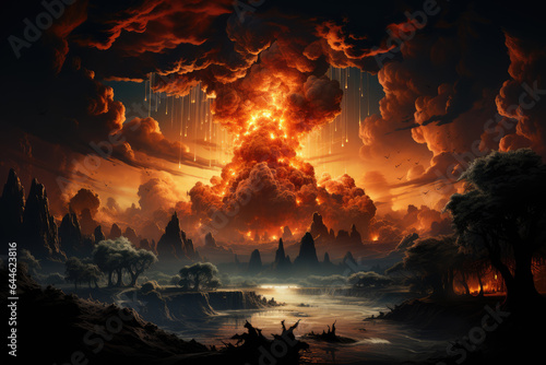 Atomic explosion realistic style
