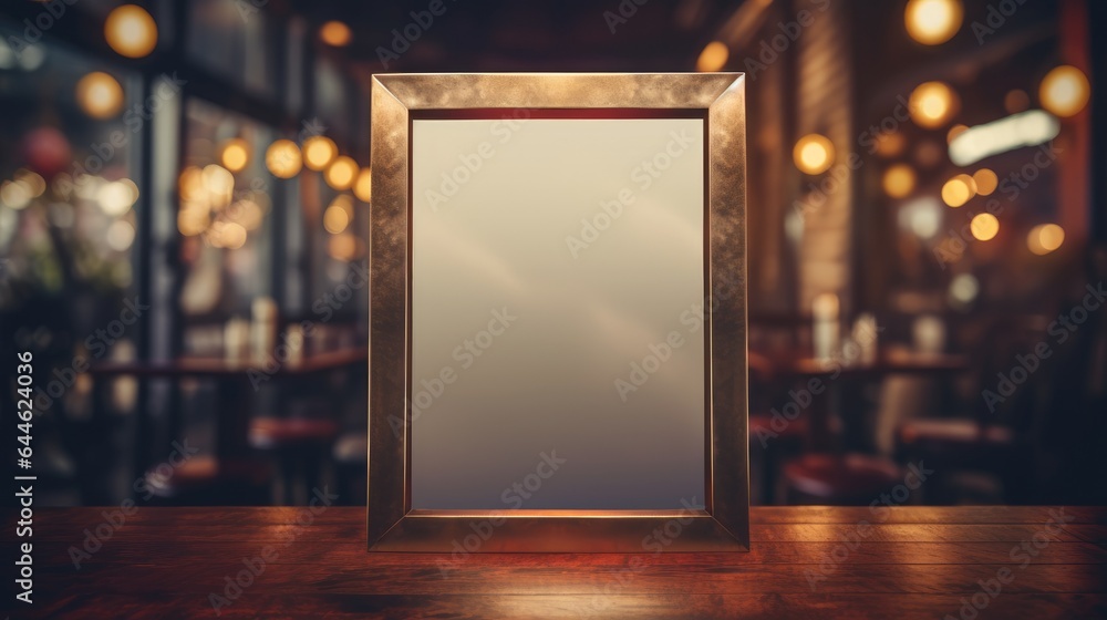 Picture frame with blurred furniture in the background Picture frame with blurred furniture in the background