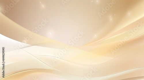 Pastel beige and white gradiant background wallpaper with minimalist and shining gold decoration