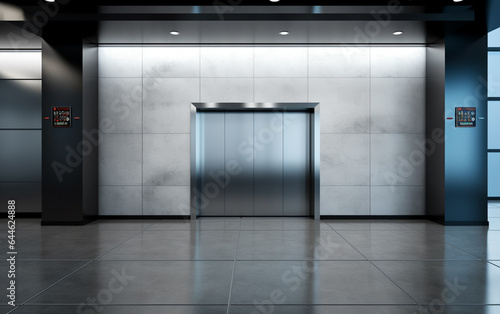 Blank Lcd screen media disply on wall Indoor Building with elevator © MUS_GRAPHIC