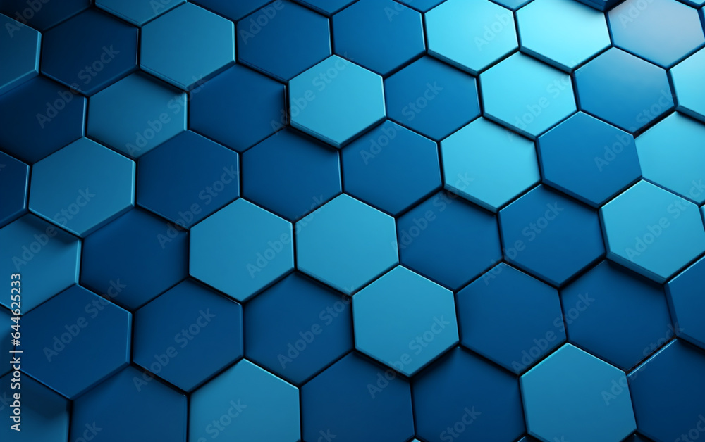 Blue hexagon pattern.3d rendering Blue hexagon pattern.3d rendering