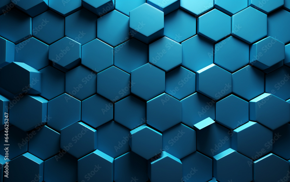 Blue hexagon pattern.3d rendering Blue hexagon pattern.3d rendering