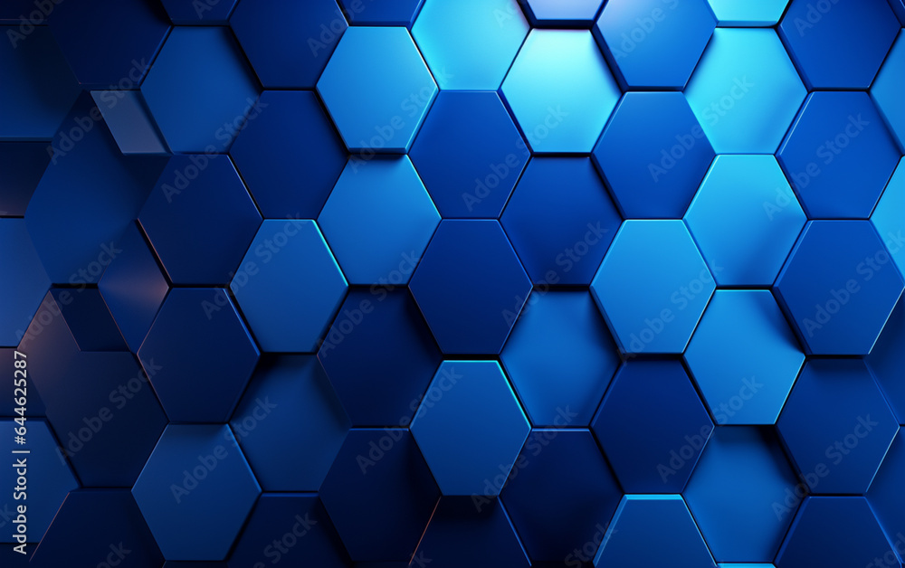 Blue hexagon pattern.3d rendering Blue hexagon pattern.3d rendering