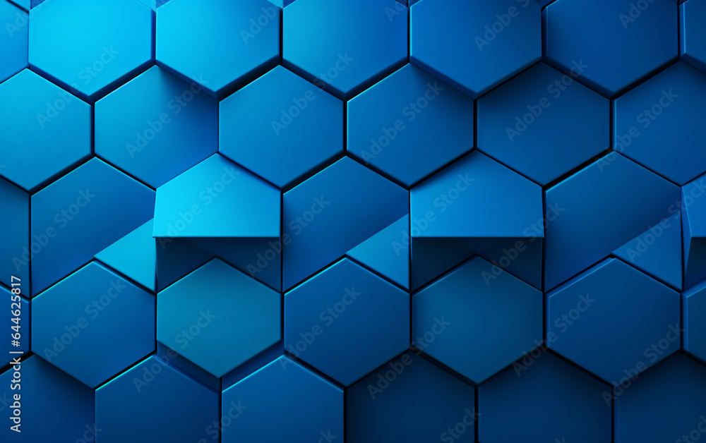 Blue hexagon pattern.3d rendering Blue hexagon pattern.3d rendering