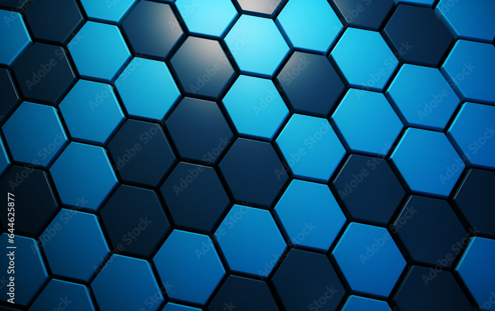 Blue hexagon pattern.3d rendering Blue hexagon pattern.3d rendering