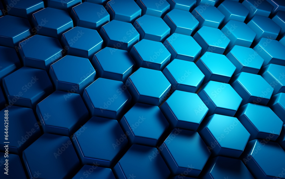 Blue hexagon pattern.3d rendering Blue hexagon pattern.3d rendering