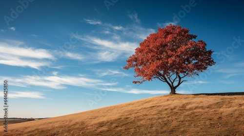 autumn tree on a hill