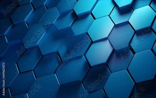 Blue hexagon pattern.3d rendering 