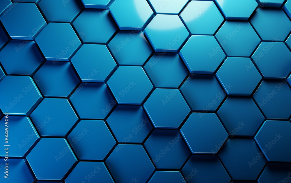 Blue hexagon pattern.3d rendering Blue hexagon pattern.3d rendering